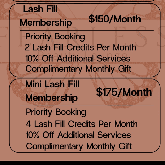 Volume LASH FILL MEMBERSHIP at Fearless Beauty Lounge in Norman, OK