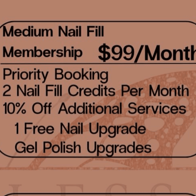 Medium Nail Fill- Membership at Fearless Beauty Lounge in Norman, OK