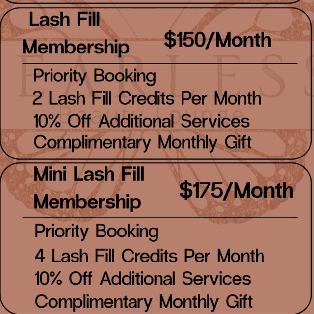 Volume Mini LASH FILL MEMBERSHIP at Fearless Beauty Lounge in Norman, OK